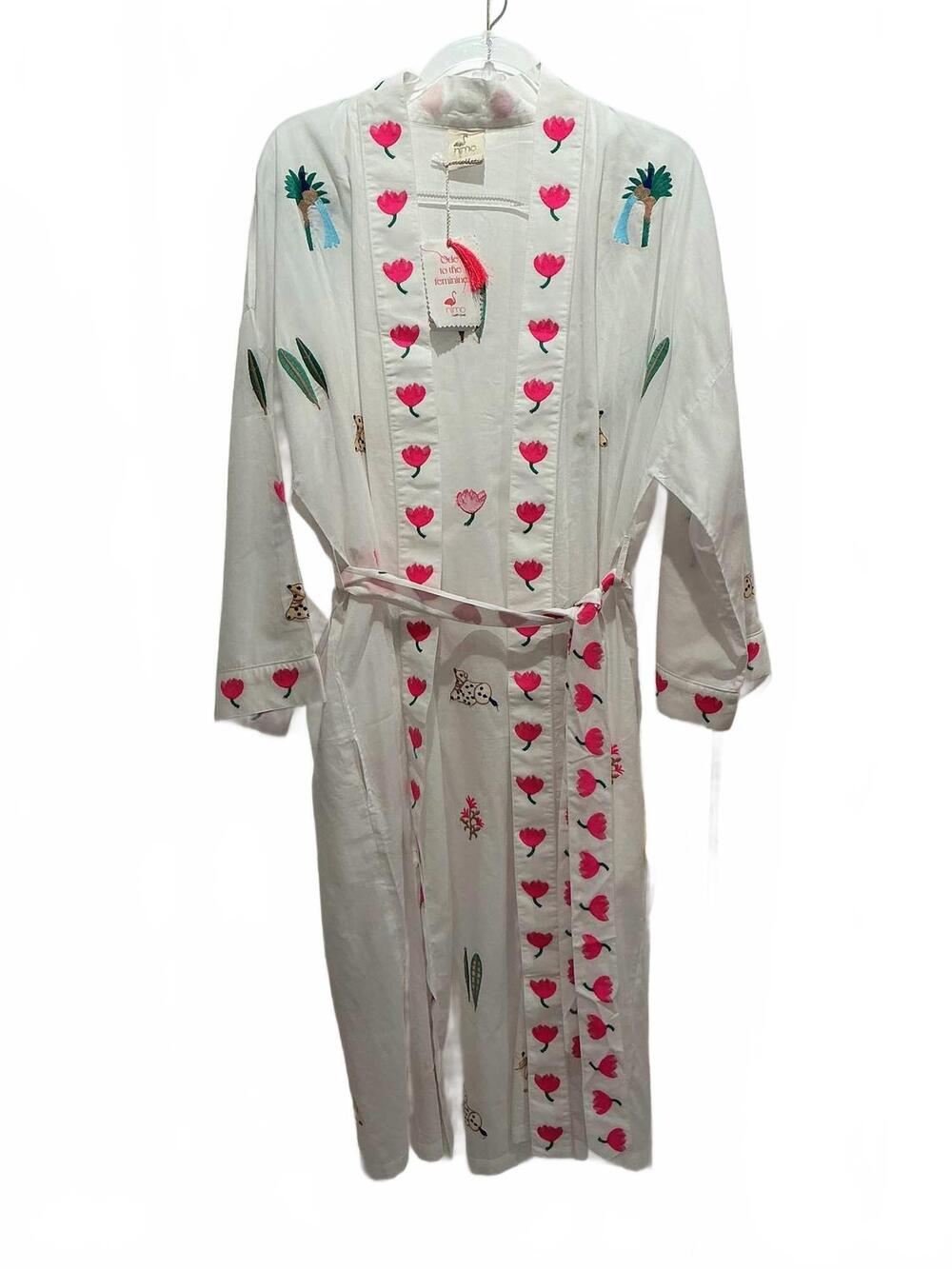 NEW NIMO WITH LOVE women's jungle kimono in white multi